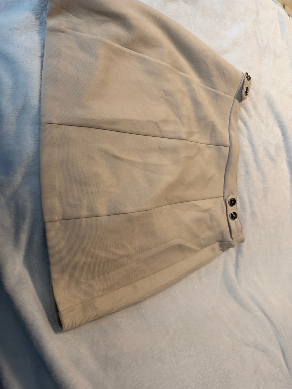 Marc By Marc Jacobs Cream Pleated Mini Skirt with Button Accents